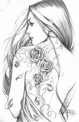 Coloring Pages Para Adult Colorir Adults Tattoo Desenhos Beautiful Girl Printable Fairy Fadas Colouring Book Sheets Páginas Adultos Drawings Books sketch template