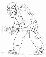 Fireman Coloring Pages Printable Categories sketch template