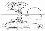 Coloring Pages Sunset Island Beach Printable Getcolorings Getdrawings Print Color sketch template