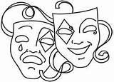 Mask Tragedy Masks Theatre Clown Evolution Faces Clowns Teatro Maskers Urbanthreads Webstockreview Urban sketch template