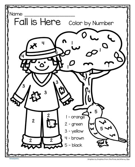 fall   color  number printables  pages fall preschool