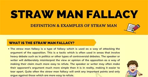 straw man definition   examples  straw man fallacy esl
