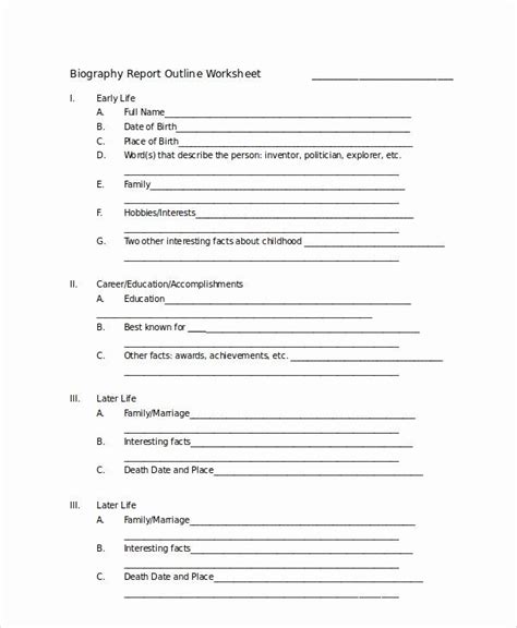 autobiography template  elementary students fresh sample biography