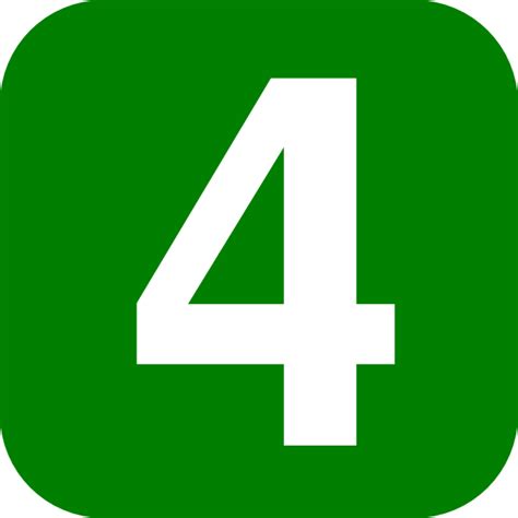 Green Number 4 Clip Art At Vector Clip Art