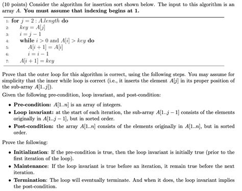 solved 2 10 points consider the algorithm for insertion