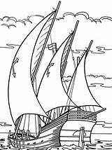 Sailing Coloring Boat Pages Ship Drawing Caravel Drive Getdrawings Ferry Getcolorings sketch template