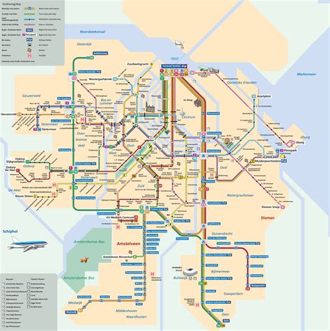 map  amsterdam tram stations lines