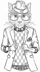 Coloring Cool Pages Cat Fat Adults Book Boys Adult Cats Hipster Printable Books Color Sheets Smooth Scissorhands Edward Colouring Print sketch template