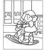Little People Coloring Pages Rockinghorse sketch template