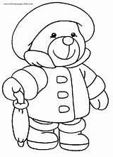 Teddy Printable Colouring sketch template