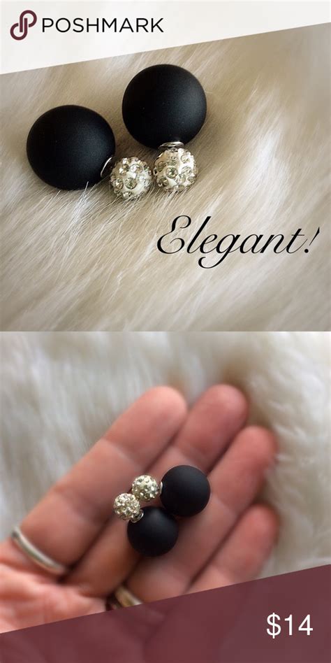 elegant double sided ball earrings nwot crystal ball earrings