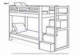 Bunk Bed Drawing Draw Step Furniture Beds Sketch Drawings Tutorials Drawingtutorials101 Sketches Room Learn Choose Board Steps Layout sketch template