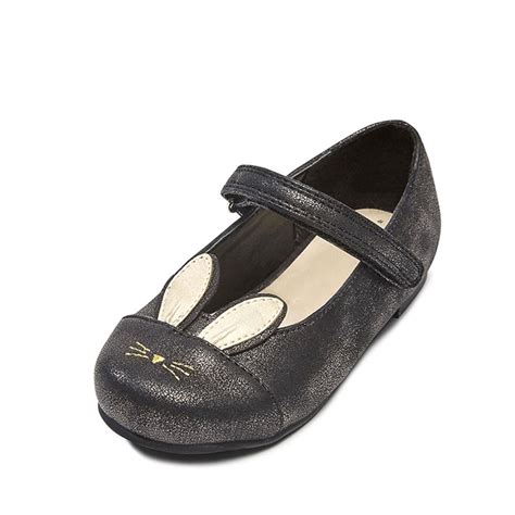 leather black flat wash gold  toe casual rabbit black shoes
