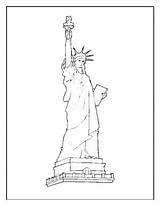 Estatua Libertad July Pintarcolorear Libertar sketch template