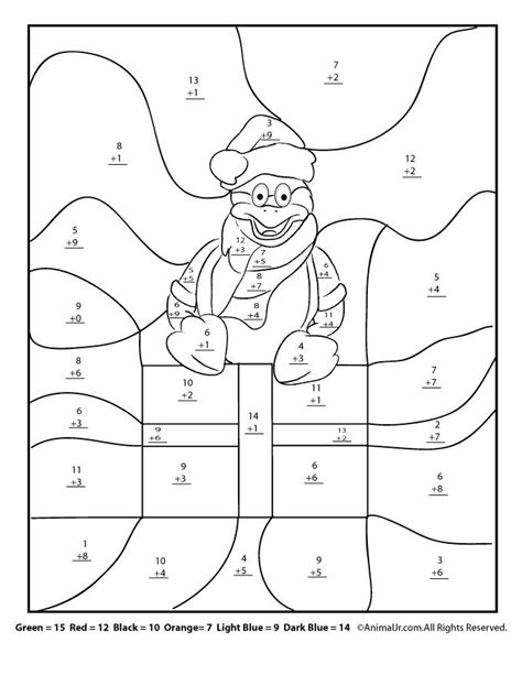 christmas math coloring pages printable