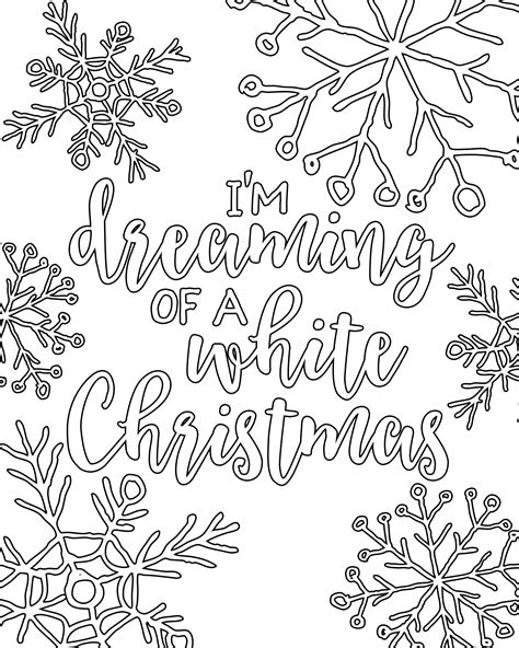 printable white christmas adult coloring pages  handcrafted life