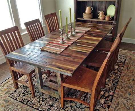 salvaged reclaimed boat wood dining table custom