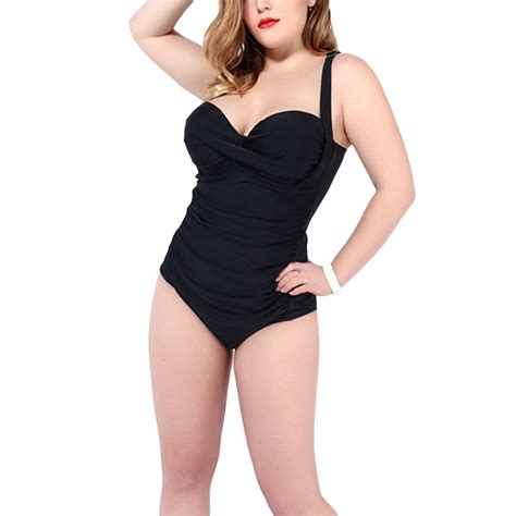 plus size women s sexy ruched slim swimsuit one piece monokini tummy