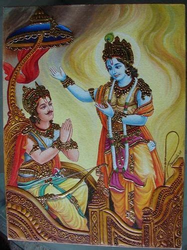 Krishna And Arjuna Paintings Krishna And Arjuna Tanjore Painting