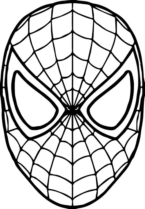 spiderman mask coloring page  getdrawings