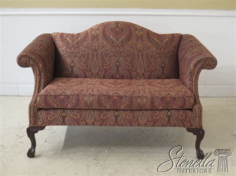 47773ec ball and claw chippendale sofa loveseat ~ newly upholstered 2