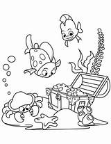 Treasure Sea Coloring Chest Bottom Pages Under Fish Printable Drawing Underwater Book sketch template