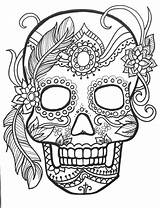 Coloring Sugar Skull Library Pages sketch template