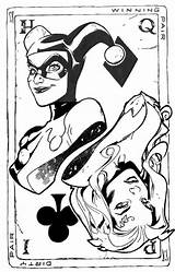 Harley Quinn Ivy Poison Tattoo Batman Coloring Pages Drawing Comic Adult Stephane Roux Joker Dc Gotham Girls Steampunk Cards Tangled sketch template
