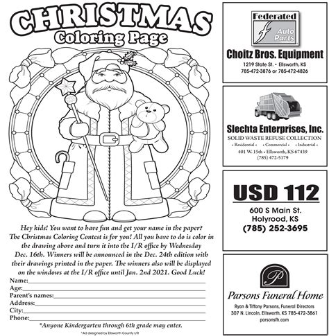 christmas coloring contest ellsworth county independent reporter