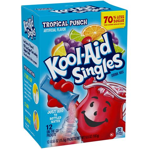 kool aid singles tropical punch powdered drink mix  ct  oz