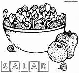 Salad Coloring Pages Colorings Vegetables Food Fruits sketch template