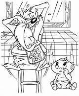 Taz Coloring Pages Kids sketch template