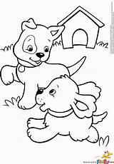 Coloring Puppy Outline Dog Pages Printable Popular sketch template