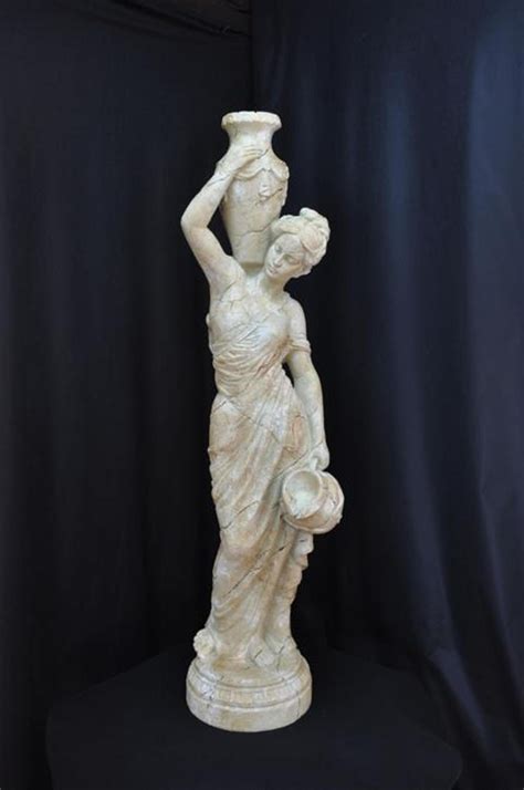 jvmoebel skulptur frau skulptur krug vase figur gartenfigur skulpturen