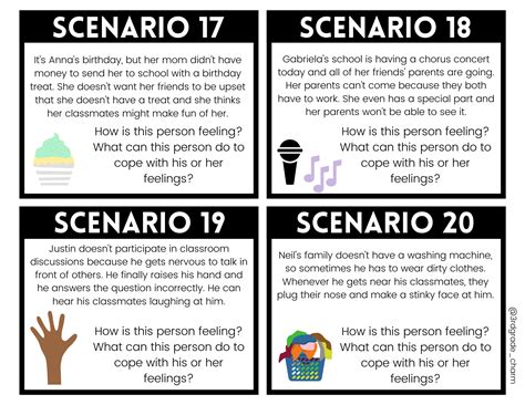 role playing scenarios  coping strategy cards sel coping