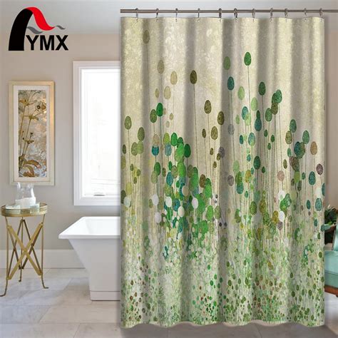 groene bladeren patroon waterdicht douchegordijn met  haken polyester badkamer gordijn textiel