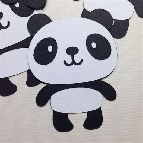panda bear die cut   paper panda bear cut outs cute etsy