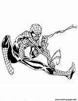 Swinging Coloring Spider Man Colouring Pages Web Printable sketch template