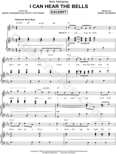 I Can Hear The Bells [excerpt] From Hairspray Sheet Music In Eb