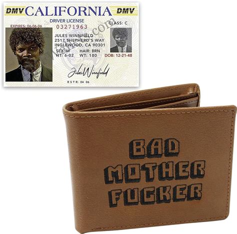 pulp fiction bad mother fucker wallet set with us driver licence
