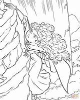 Coloring Pages Merida Brave Climbing Rock Printable Drawing Games sketch template
