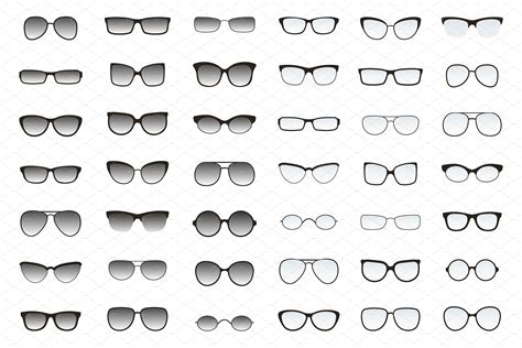 Types Of Glasses And Sunglasses Custom Designed Graphics ~ Creative