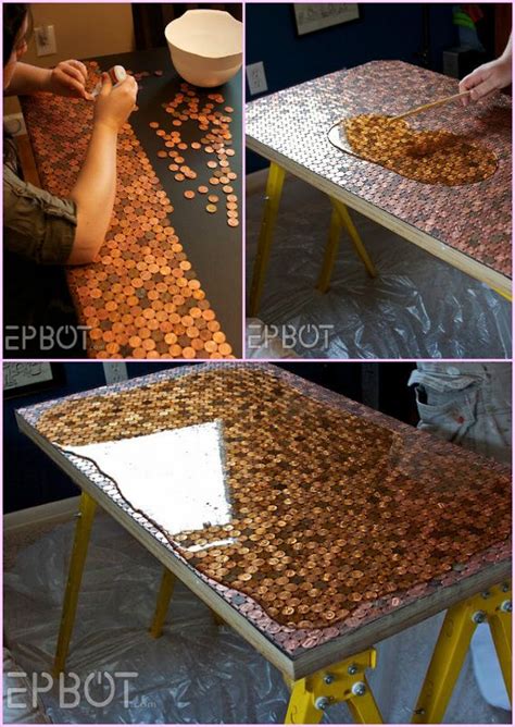diy penny table  epoxy diycraftsguru