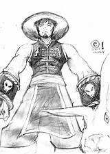 Kung Lao Mortal Kombat Coloring Pages Santo Unfinished Deviantart sketch template