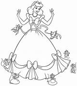 Cinderella Princess Drawing Coloring Pages Disney Printable Getdrawings sketch template