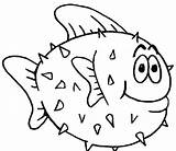 Pez Dibujosonline Animales Fish Categorias Puffer sketch template