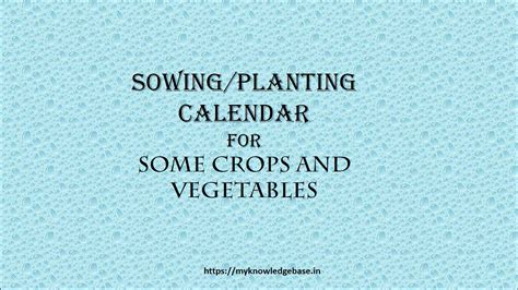 crops  vegetables sowing planting calendar farm guide
