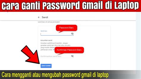 mengganti password gmail  laptop  komputer pc youtube