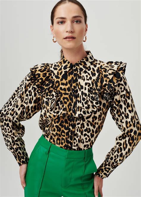leopard ruffle blouse costes fashion topje mode outfits