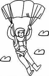 Skydiver Coloring Pages Template sketch template